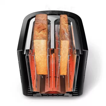 Philips Viva Collection toaster HD2637/90 izjemno širok z 2 režama in grelcem žemelj črn/poškodovana embalaža