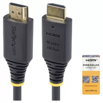 StarTech.com 1,5 m (4,9 ft) Premium Certified High Speed HDMI kabel, 4K60Hz, črn