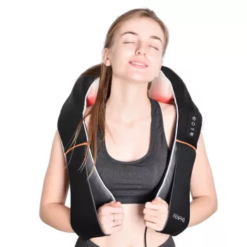 RENPHO U-Neck 1 Shiatsu masažer za vrat in ramena s toploto, 8 dvosmernih rotacijskih vozlov, 3 stopnje hitrosti, črn