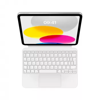 Apple Magic Keyboard Folio s sledilno ploščico - britanska angleščina (QWERTY) - bela - za iPad (10. generacija)