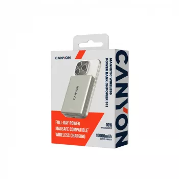 CANYON magnetna prenosna baterija OnPower 511 PD20W 10000mAh aluminij Star Grey
