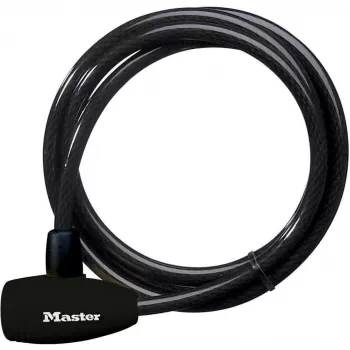 Master Lock 8154EURD kabelska ključavnica s ključem, 1,8 m x 10 mm, črna