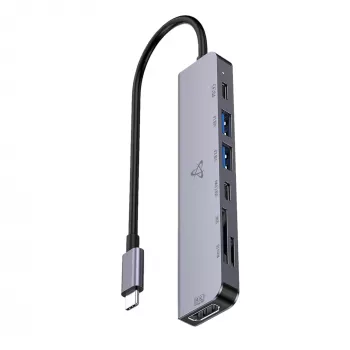 SBOX H-999 7-v-1 USB-C zvezdišče Space Gray