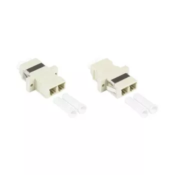 GoodConnections optični adapter LC/UPC na LC/UPC Duplex, OM2 Multimode, keramična tulka, plastično ohišje s prirobnico, siva (LW-K202)