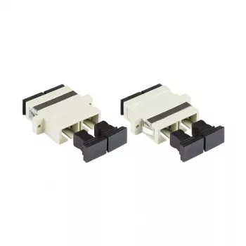 GoodConnections optični adapter SC/UPC Duplex, OM2 Multimode, keramična tulka, plastično ohišje, s prirobnico, siva (LW-K207)