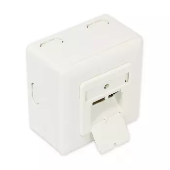 GoodConnections Cat.6 mrežna stenska vtičnica, 2xRJ45, oklopljena, nadometna, biserno bela RAL1013, GC-N0027