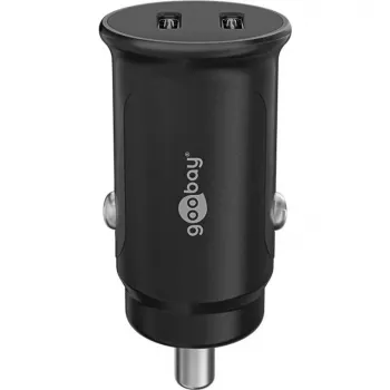 GOOBAY dvojni USB-C PD avtomobilski hitri polnilnik (Power Delivery), črn - 30W (12/24V), primeren za naprave z USB-C