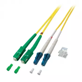 EFB Elektronik ECOFIBER dupleks optični patch kabel LC-SC/APC OS2, 20 m, rumen