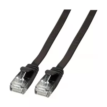 EFB RJ45 ploščati patch kabel Cat.6A U/UTP PVC 0,25m črn