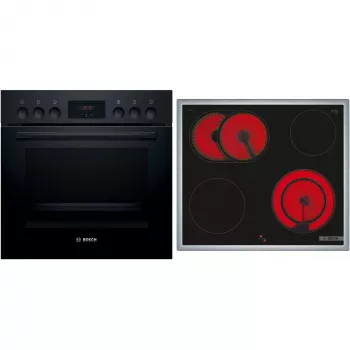 Bosch HND211LB2 črni set vgradne pečice in indukcijske kuhalne plošče (HEF113BB0 + NKN645GA2E)