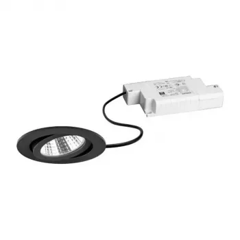 Brumberg 39363183 BB03 komplet okroglih vgradnih LED reflektorjev, 6W, 230V, vrtljivo, črn, 3000K, zatemnljivo s faznim rezanjem