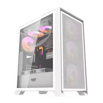 Darkflash DRX70 MESH belo ohišje za računalnik Mid-Tower s 4 RGB ventilatorji
