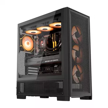 DarkFlash AIRNOVA ohišje računalnika Big-Tower, E-ATX, 3 x 120mm ventilatorji, USB-C Gen2, črno