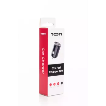 SEEK TOTI 40W dvojni avtopolnilnik Type-C, črn