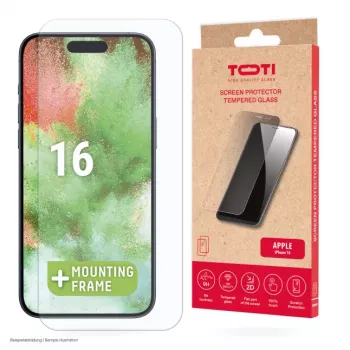 TOTI kaljeno steklo 2D zaščitno steklo za zaslon s polnim prekritjem za iPhone 16/15 Pro/15, prozorno