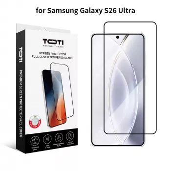 Kaljeno zaščitno steklo za zaslon TOTI PREMIUM 2.5D Full Cover za Samsung Galaxy S26 Ultra