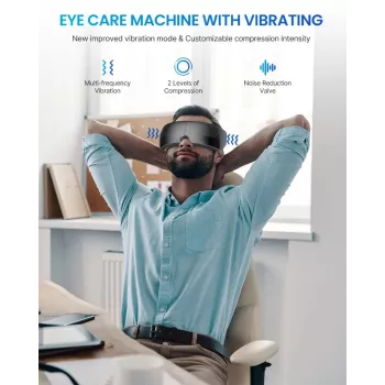 RENPHO Eyeris View masažna naprava za oči s toploto, kompresijo, vibracijami, Bluetooth, USB-C, zložljiva, siva