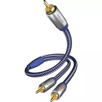in-akustik Premium Y kabel za subwoofer - 2x RCA moški na 1x RCA moški, 3,0 m, črn