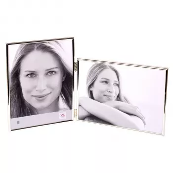 WALTHER Chloe srebrn dvojni okvir za fotografije 2x10x15 cm 1x pokončno 1x ležeče WD115S