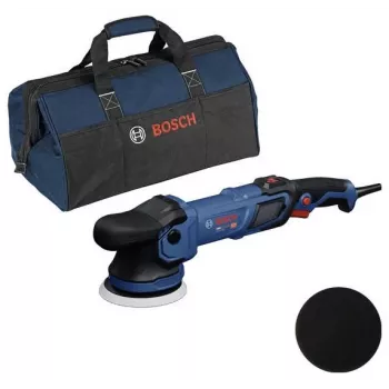 BOSCH GPX9-125S komplet rotacijskega polirnika s penasto blazinico in polirno kapo, 18V akumulatorski (samo naprava)