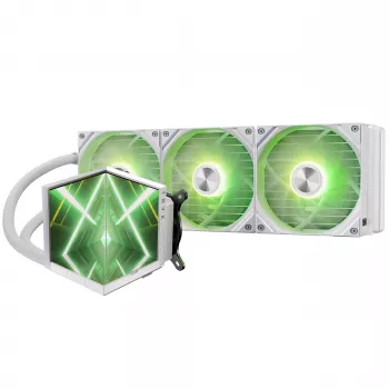TRYX STAGE ARGB 360 AIO tekočinski CPU hladilnik, dvojni IPS zaslon - 360mm, bel