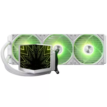 TRYX STAGE ARGB 360 AIO tekočinski CPU hladilnik, dvojni IPS zaslon - 360mm, bel