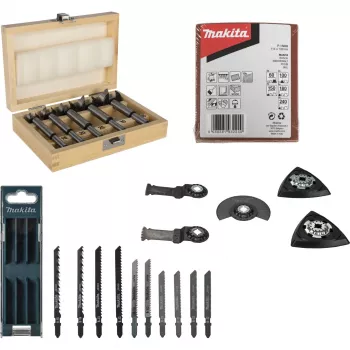 Makita P-84844 set dodatkov za obdelavo lesa (10 kosov) za večnamenska orodja