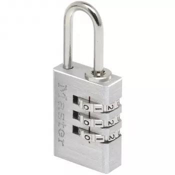 Master Lock 7620EURDCC kombinacijska ključavnica, aluminijasto ohišje, kaljen jeklen lok, 4-mestna ponastavljiva, širina ohišja 50 mm, premer loka 8 mm, srebrno-siva