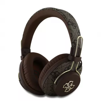 GUESS brezžične Bluetooth slušalke 4G Metal Logo rjave GUBHS72P4FC4MW