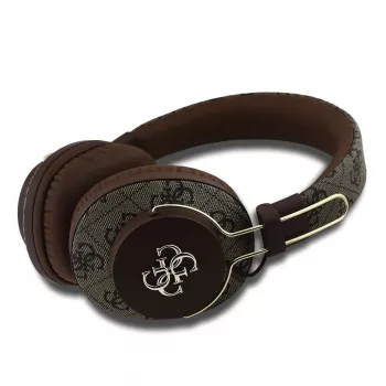 GUESS brezžične Bluetooth slušalke 4G Metal Logo rjave GUBHS72P4FC4MW