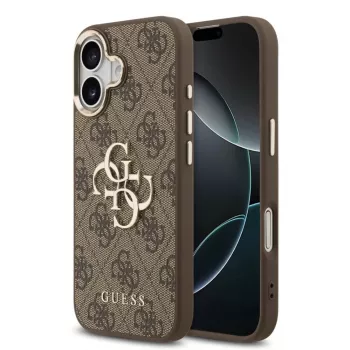 GUESS trd ovitek 4G Metal Logo rjav za Apple iPhone 17