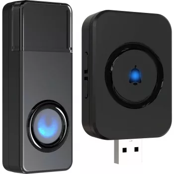 REV Ritter REV Orchestra brezžični zvončni sprejemnik za USB vtičnico, doseg 100m, črn