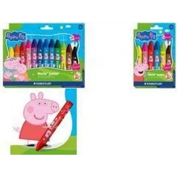 STAEDTLER Noris Junior Peppa Pig voščenke 12 barv v plastični etui