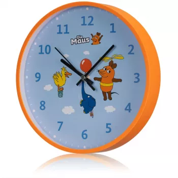 Stenska ura DieMaus za otroke miš, slon in raca