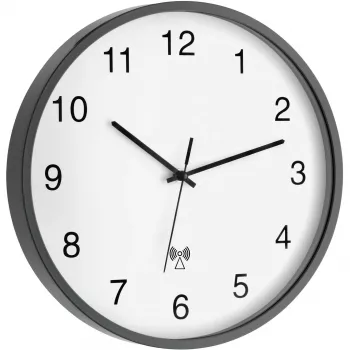 TFA 60.3511.10 radijska stenska ura, okrogla, siva/bela, plastika/steklo, klasično oblikovanje