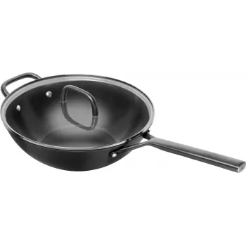 ZWILLING Milano wok s steklenim pokrovom 30 cm, črn