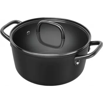 ZWILLING Milano lonec za juho s pokrovom iz stekla 24 cm, črn