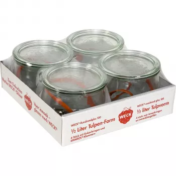 WECK okrogla kozarca Tulpe 0,5L set s 4