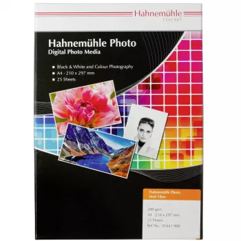 Hahnemühle Photo Matt Fibre 200 – Smooth Matt – 300 µm – Warm Tone – A4 (210 x 297 mm) – 25 listov