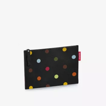 Reisenthel Case 1 Dots kozmetična torbica črna večbarvna poliester 240 mm x 170 mm