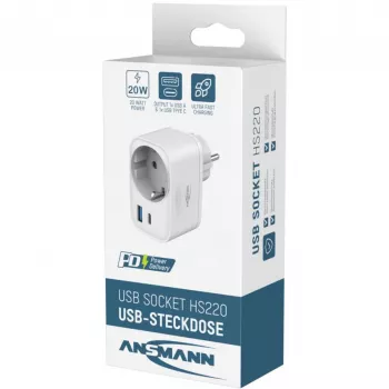 ANSMANN USB polnilnik HS220 20W USB-C Power Delivery 3.0 bel