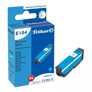 Pelikan E104 kompatibilna kartuša s črnilom cyan, visok izkoristek (XL), za Epson XP-530 XP-540 XP-630 XP-635 XP-640 XP-645 XP-710 XP-830 XP-900