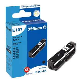 Pelikan E107 kompatibilna kartuša s črnilom črna, visok izkoristek (XL), za Epson Expression Photo XP-55/XP-750/XP-760/XP-850/XP-860/XP-950/XP-960 (nadomesti Epson 27XL) – 1 paket