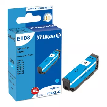 Pelikan E108 kompatibilna kartuša s črnilom cyan, visok izkoristek (XL), za Epson Expression Photo XP-55/XP-750/XP-760/XP-850/XP-860/XP-950/XP-960 – 1 paket