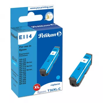 Pelikan E114 kompatibilna kartuša s črnilom cyan visoke izdatnosti (XL) za Epson Expression Premium XP-510, XP-520, XP-600 serijo, XP-700 serijo, XP-800 serijo