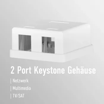 EFB Electronics priključna doza Keystone, 2 vrata, nadometna, čisto bela, prazno ohišje