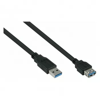 kabelmeister Alcasa UK30P-ASA-050S kabel za podaljšanje USB 3.0, vtič USB-A na vtičnico USB-A, 5 m, črn