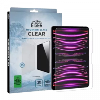 Eiger Premium kaljeno steklo zaščitno steklo za Apple iPad Pro 13 inch 2024-2025, Asahi steklo, 2.5D ukrivljen rob, trdota 9H, ultra jasno, oleofobna prevleka