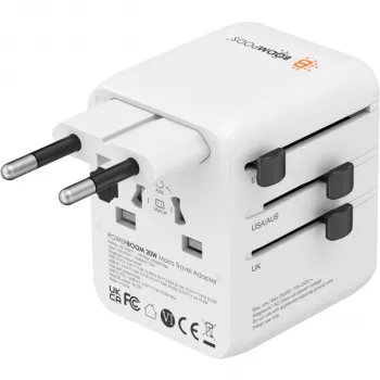 Boompods potovalni vtič World 20W bel