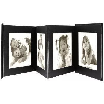 DEKNUDT leporello foto album črn 8 fotografij 10x15 cm usnje